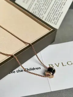 The Bvlgari mini black ceramic necklace is exquisitely crafted