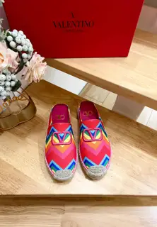 Valentino printed canvas new slippers