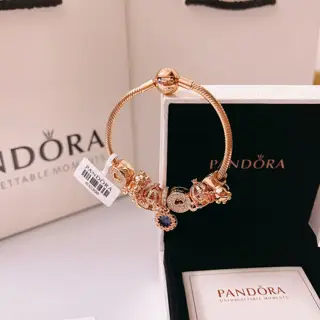 Pandora bracelet set rose gold size 17-21