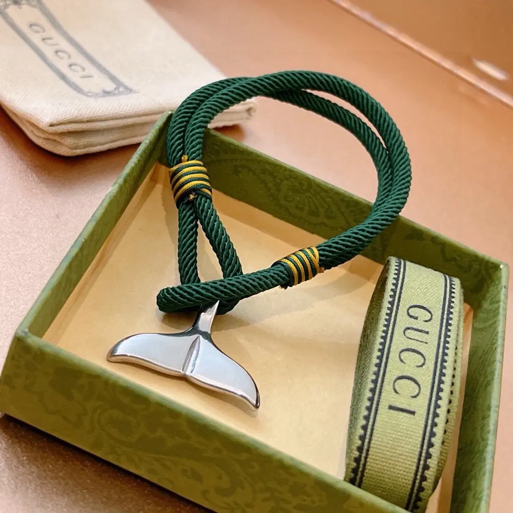 The latest Gucci bracelet is hand-woven and takes 5 days to make. It is a higher-end Anger