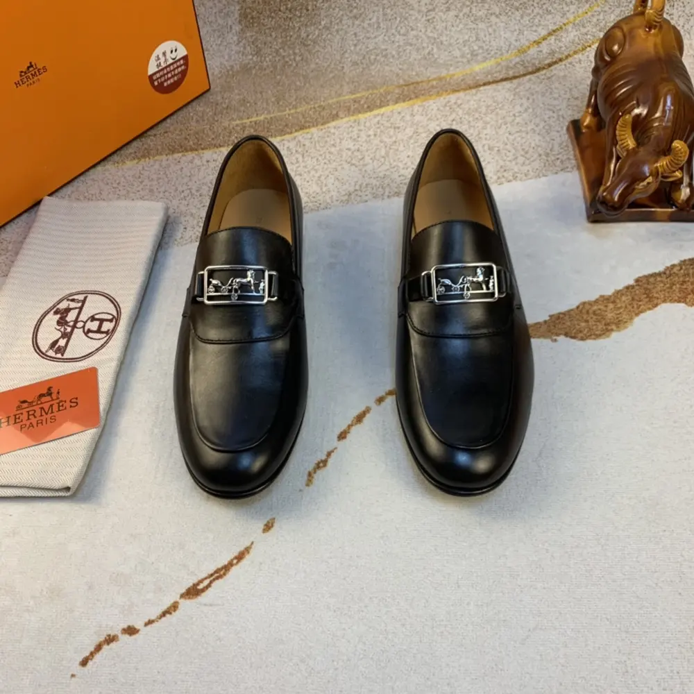 Hermès formal casual leather shoes slip-on style for men