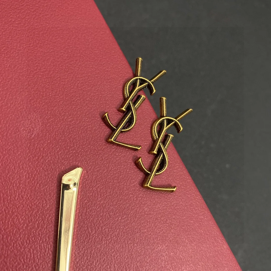 Yves Saint Laurent antique gold earrings