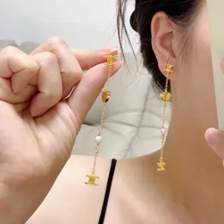 Celine Arc de Triomphe long tassel earrings