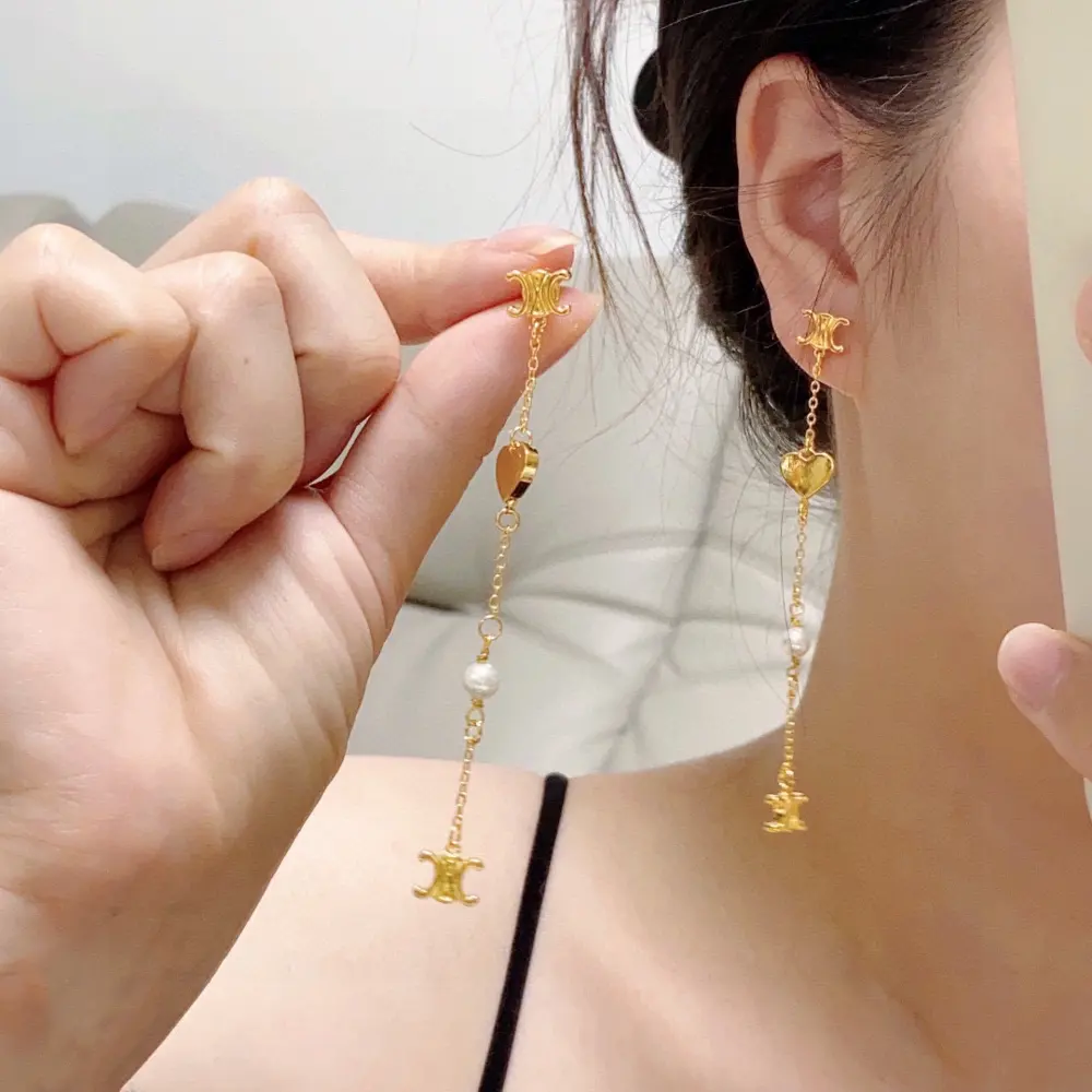 Celine Arc de Triomphe long tassel earrings