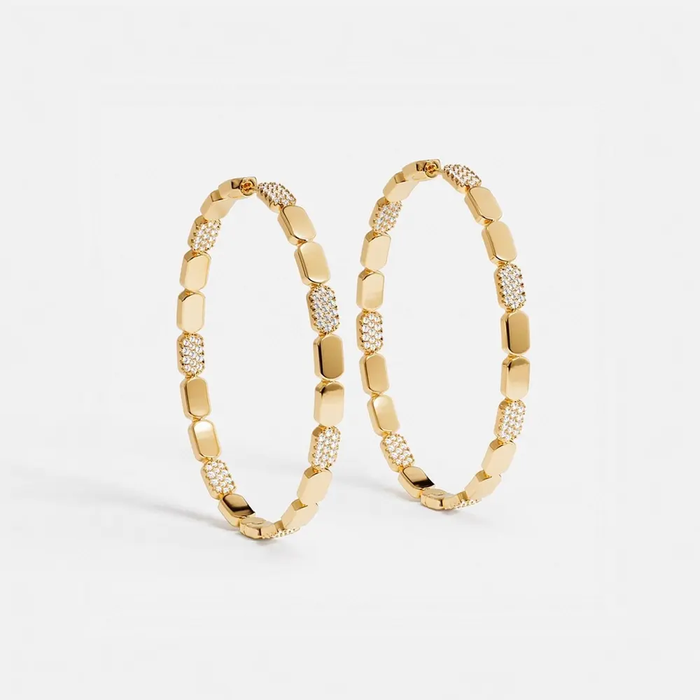 Apm monaco large exquisite gold hoop earrings classic fashion earrings gift
