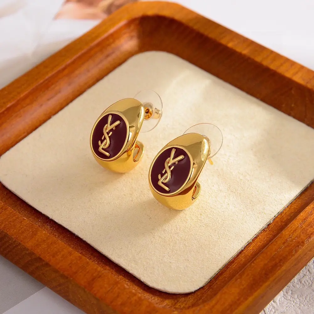 Yves Saint Laurent letter earrings