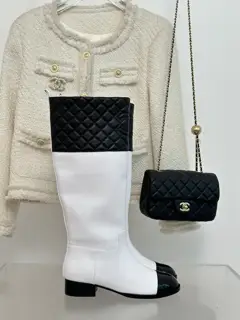 Chanel Paris catwalk diamond block heel boots series