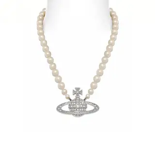Vivienne Westwood Queen Mother Large Saturn Pearl Necklace