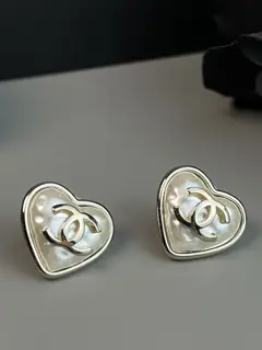 Chanel heart earrings