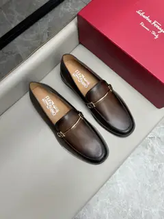 Salvatore Ferragamo men’s business casual leather shoes with leather soles|Imported suede