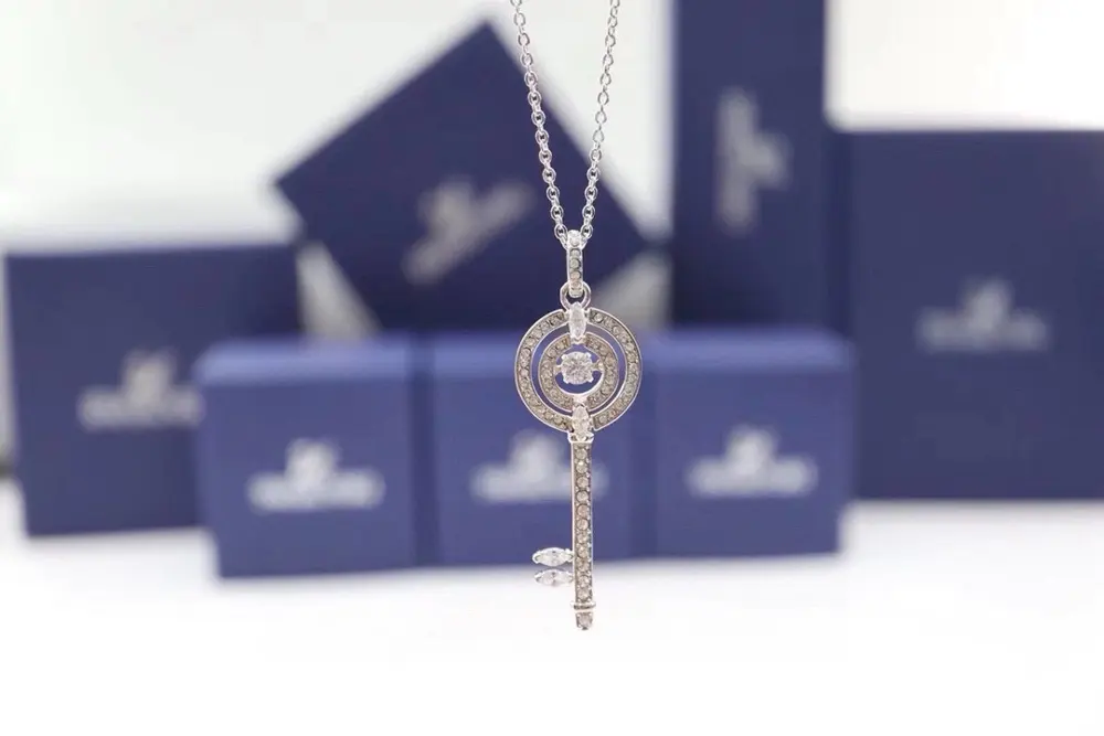 Swarovski Romantic Jumping Crystal Key Necklace