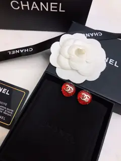 Chanel Small Chanel Square Diamond Big C Earrings