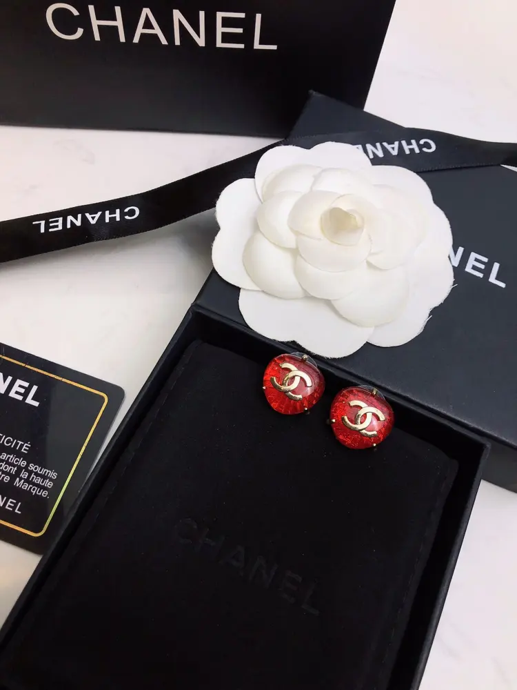 Chanel Small Chanel Square Diamond Big C Earrings