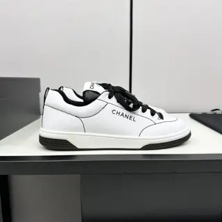 Chanel full leather panda color white shoes casual sports shoes skateboard shoes