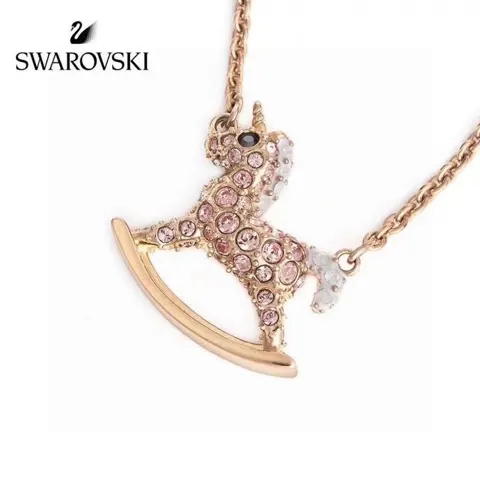 Swarovski Childlike Pink Diamond Horse Clavicle Necklace