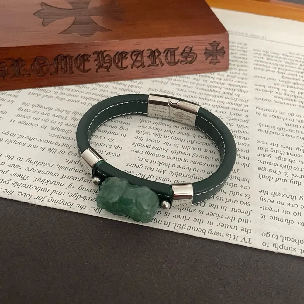 Chrome Hearts Classic Pixiu Bracelet with Leather Strap