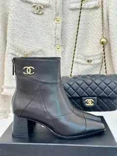 Chanel Double C colorblocked short boots