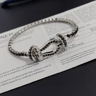 FRED black diamond horseshoe clasp bracelet
