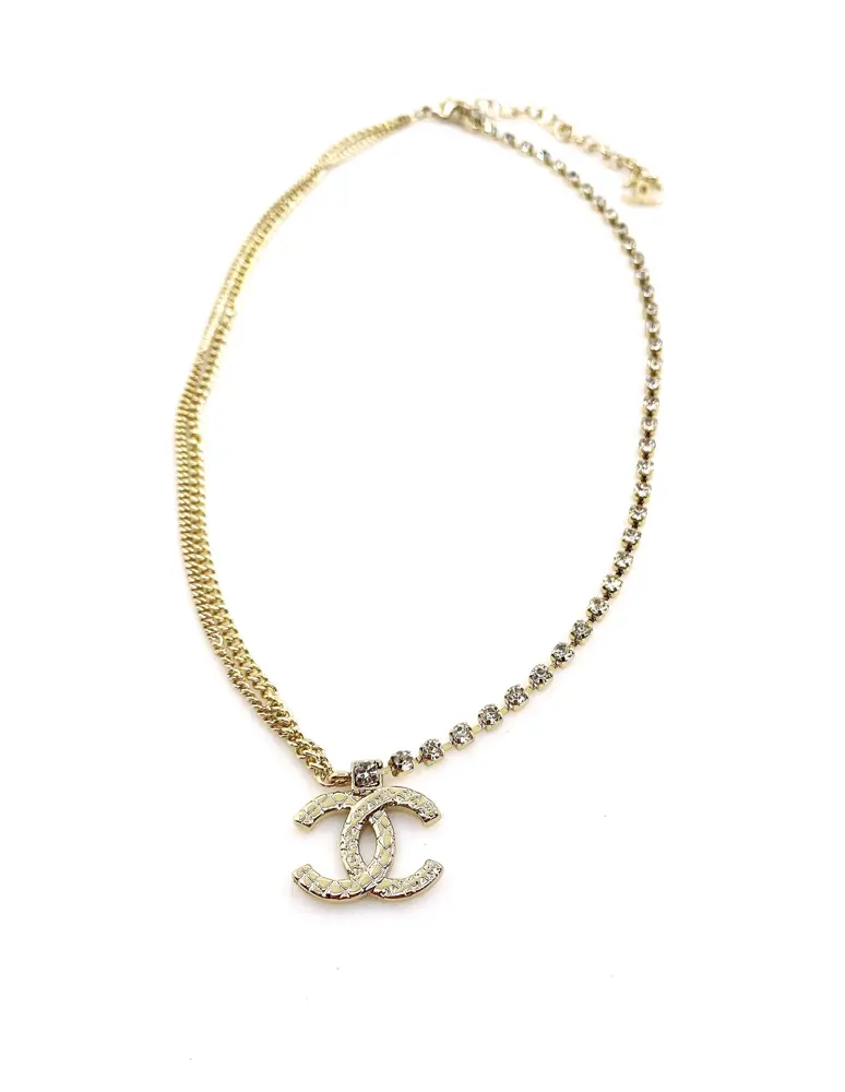 Chanel claw chain double necklace