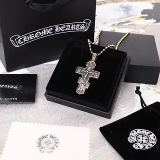 Chrome Hearts mini flame cross necklace