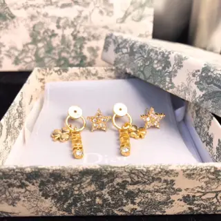 DIOR letter stud earrings look better with the drape can be fresh and stylish or big brand