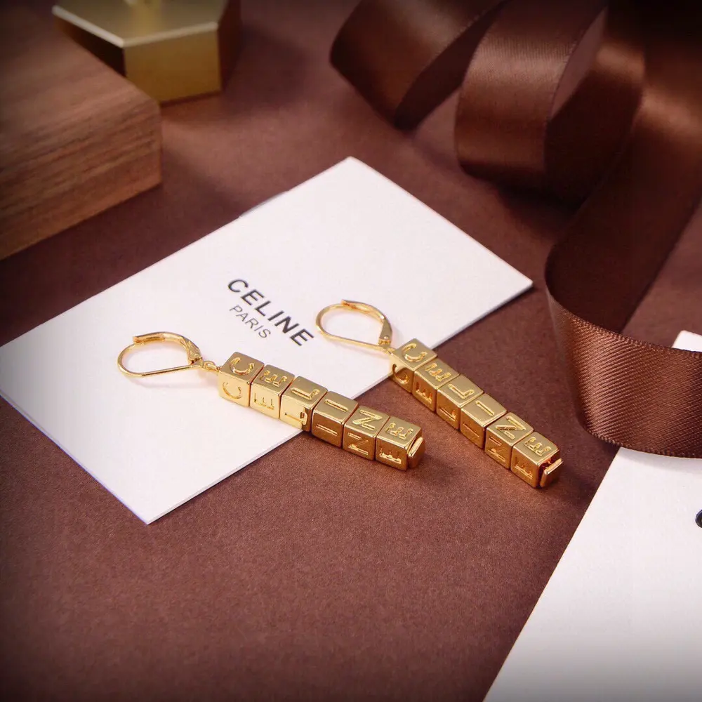 Celine letter earrings