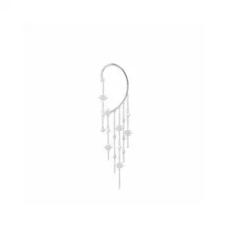 APM Monaco single pearl six-pointed star tassel earrings