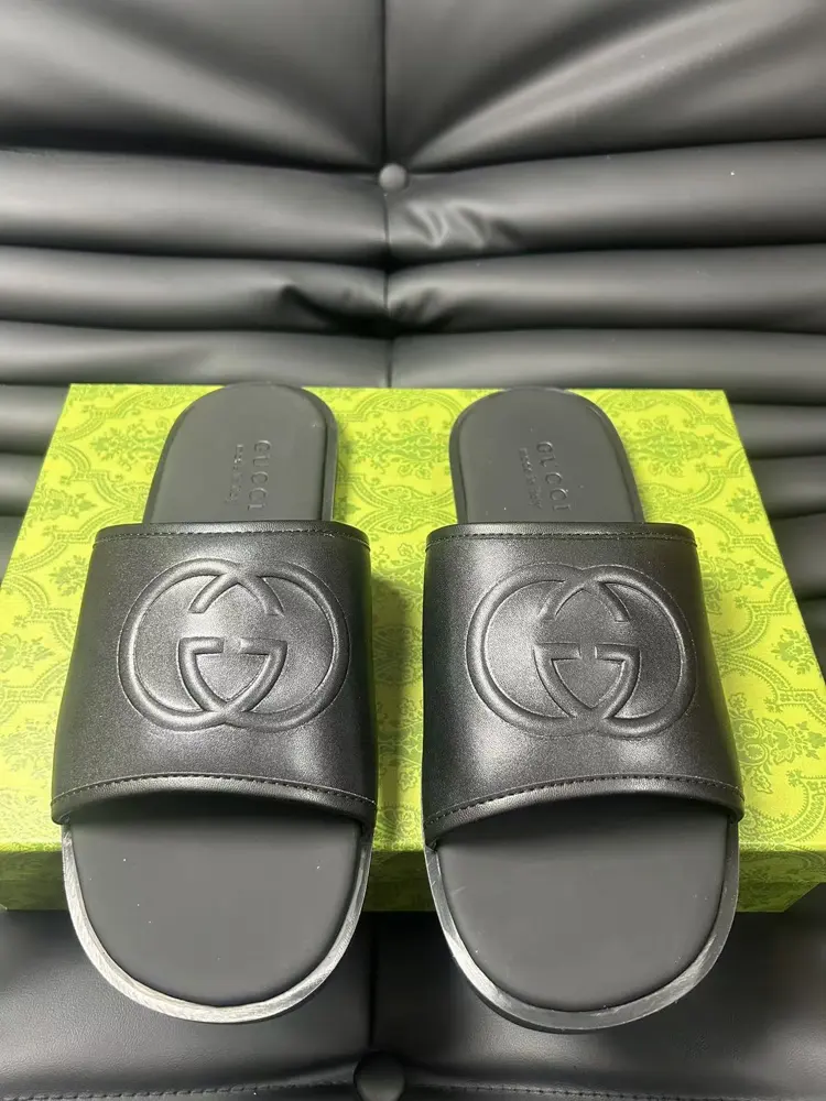 Gucci Double G Presbyopic Flip Flops Cross Sandals Thick Sole Slippers Beach Shoes