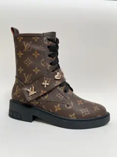 Louis Vuitton mid-calf boots Citizen flat boots with smooth cowhide diamond pattern echoing