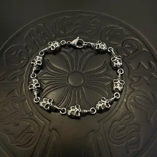 Chrome Hearts classic vintage distressed star skull bracelet