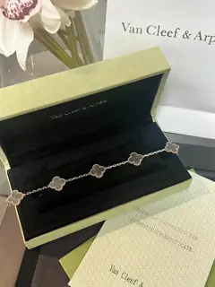 Van Cleef & Arpels Silver Obsidian Bracelet