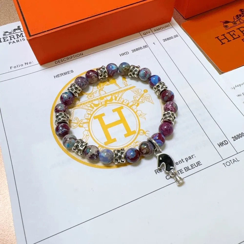 New product launch Hermas bracelet Luxury Hermes bracelet Natural stone bracelet for men