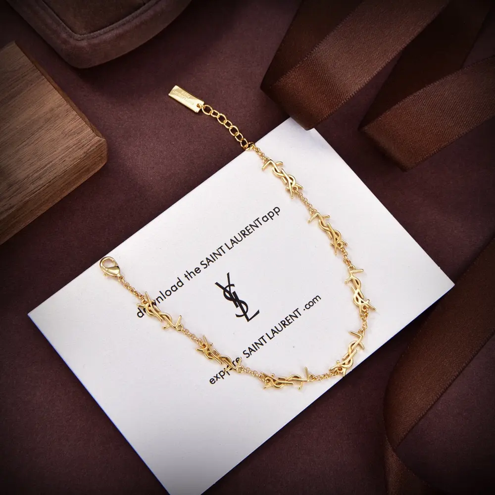 Yves Saint Laurent letter necklace bracelet