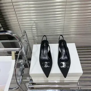 Celine 2024 new Arc de Triomphe pointed kitten heel sandals