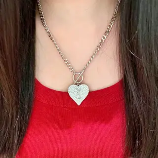 Yves Saint Laurent Heart Letters Full Diamond Necklace