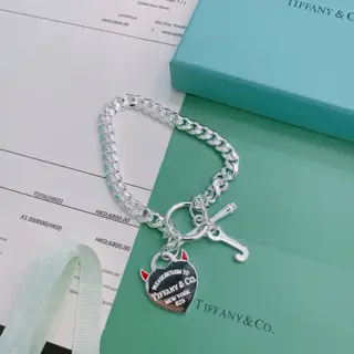 Tiffany multi-element agate silver style bracelet