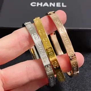 Chanel Medium Engraved Letter Bracelet