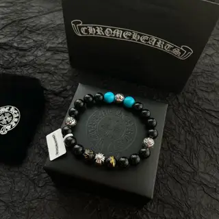Chrome Hearts classic retro multi-element black agate color matching bracelet