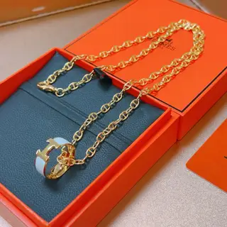 HERMES necklace H disc series jewelry imported custom. High-end chain classic match new