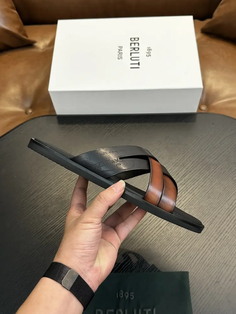 Berluti fashion slippers high gloss version Italy imported calfskin