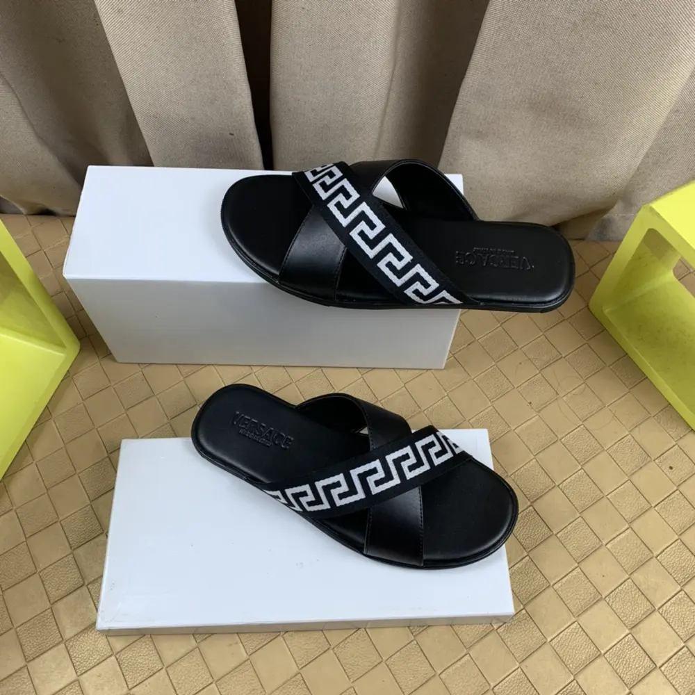Versace casual slippers Official website original 1:1 mold Original quality