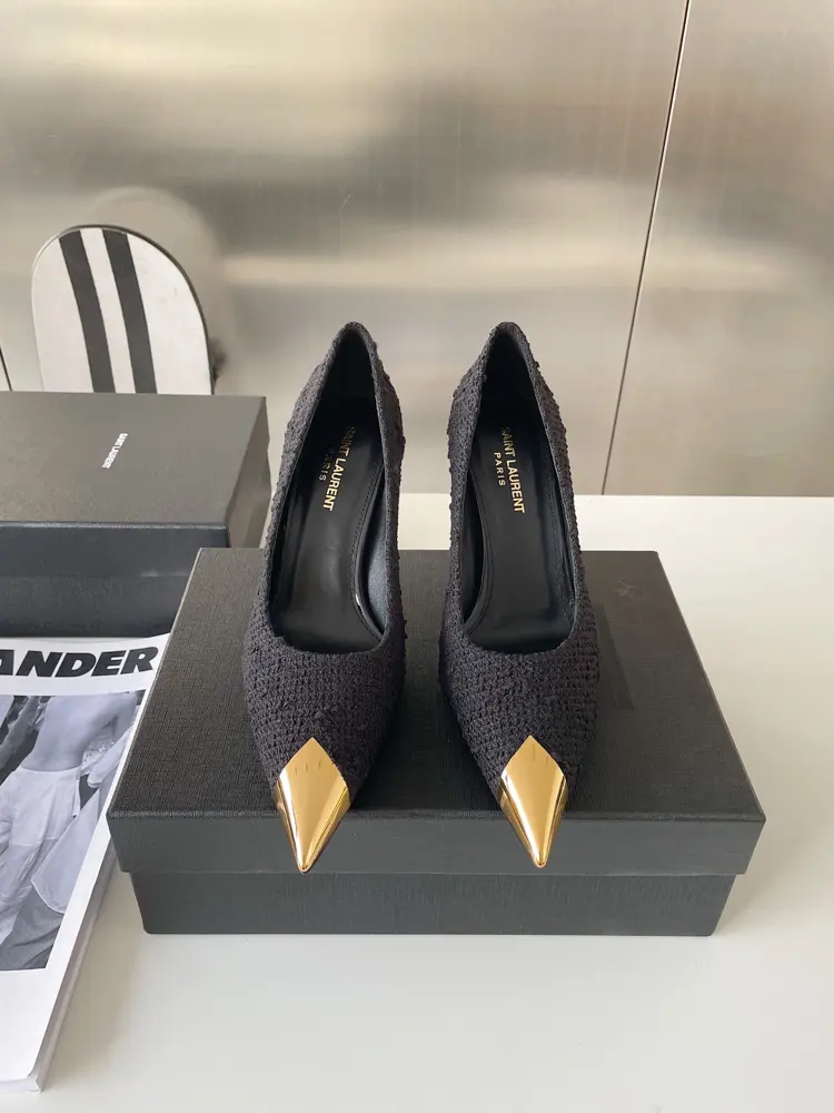 Saint Lauren*/YSL/Saint Laurent 22ss latest show iron head high heel with hollow back