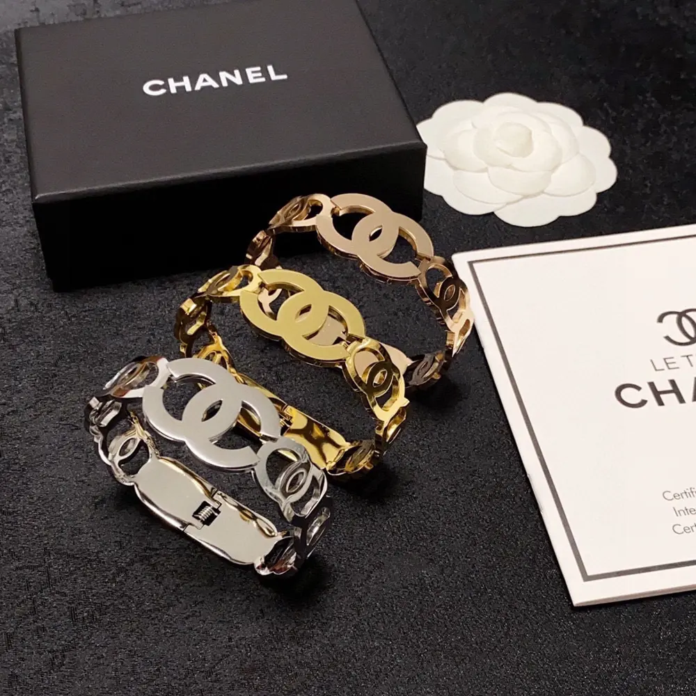Chanel Double C hollow wide bracelet