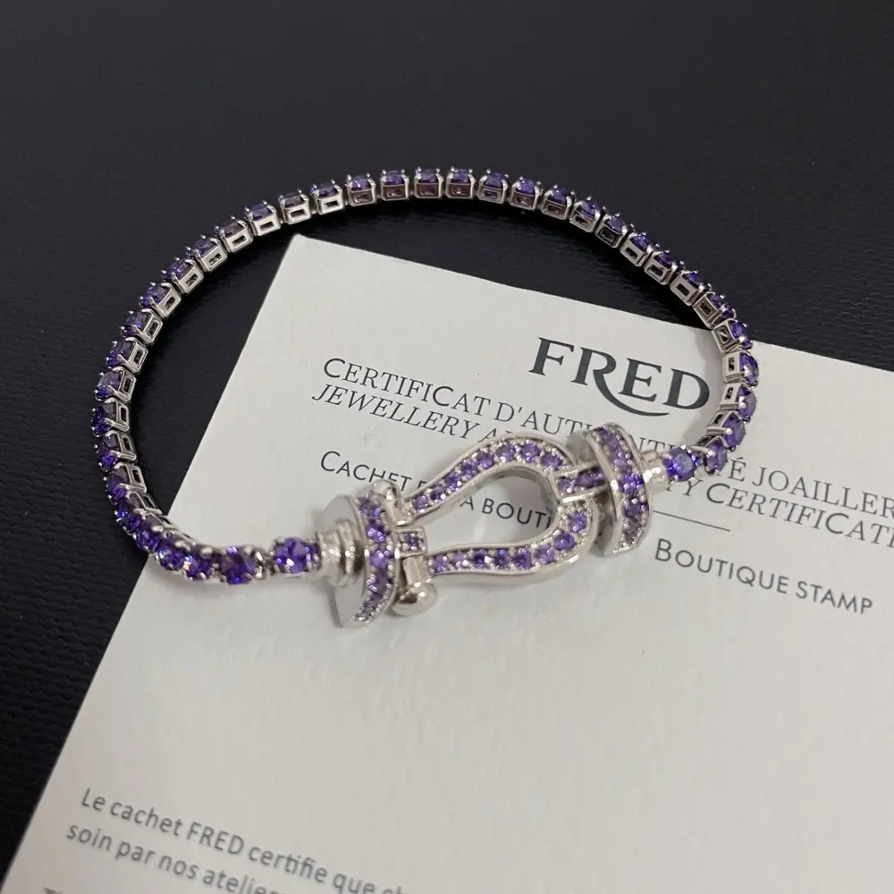 FRED full diamond horseshoe clasp bracelet
