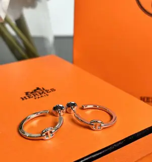 HERMES pig nose stud earrings
