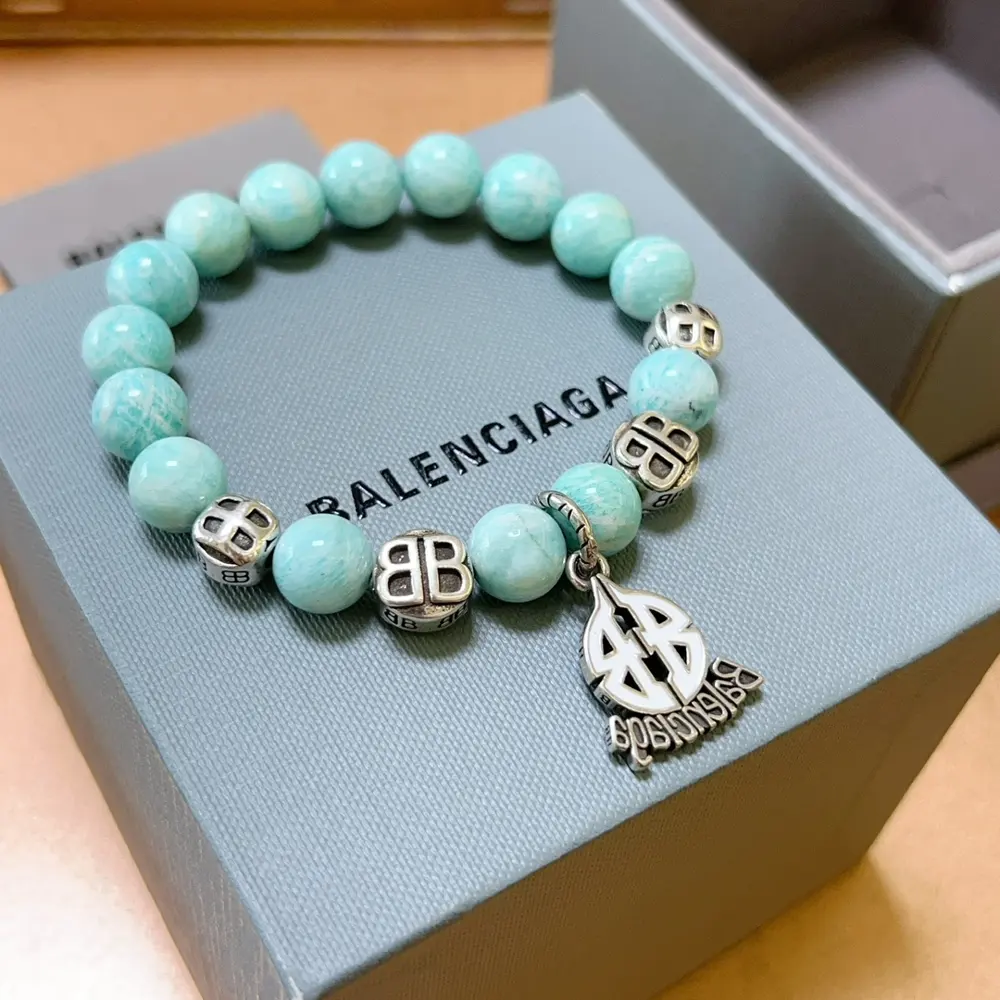 Balenciaga natural amazonite bracelet