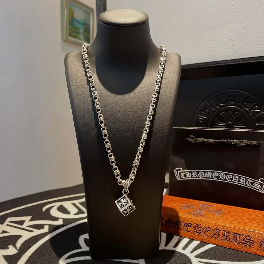 Chrome Hearts classic retro cross flower ball necklace
