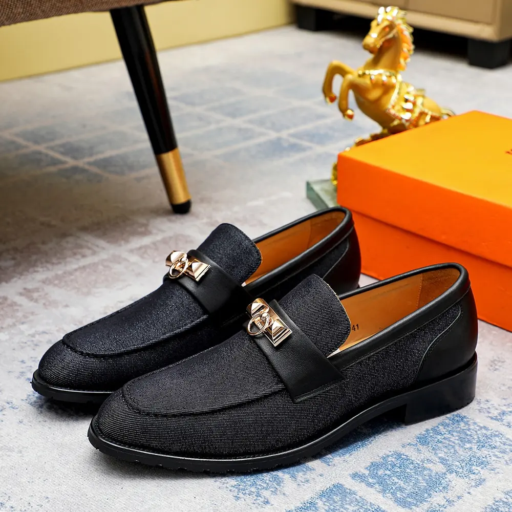 Hermès new men’s casual business leather shoes Official website original copy