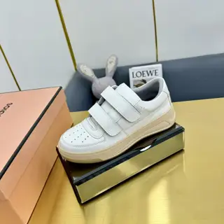 Acne Studios classic Velcro flat-soled smiley face leather casual sneakers sports women’s