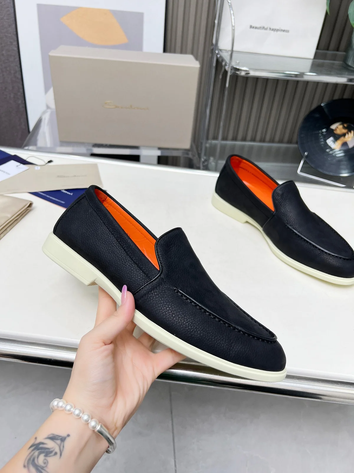 Santoni Four Seasons Classic Loafers Casual Business Style Single Shoes